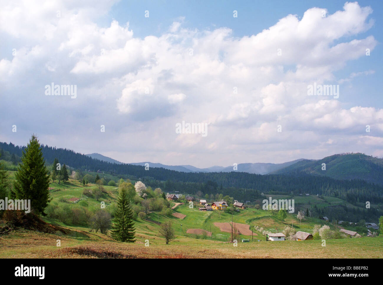village in carpathian mountain Stock Photo - Alamy