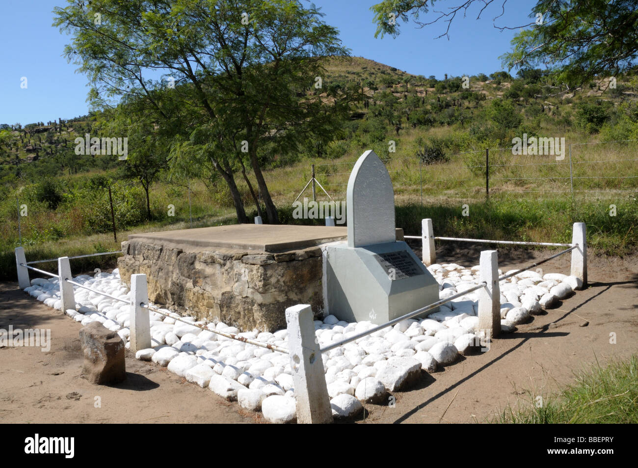 Grave at Rorkes Drift Anglo Zulu War 1879 Isandlwana Kwazulu Natal South Africa Stock Photo