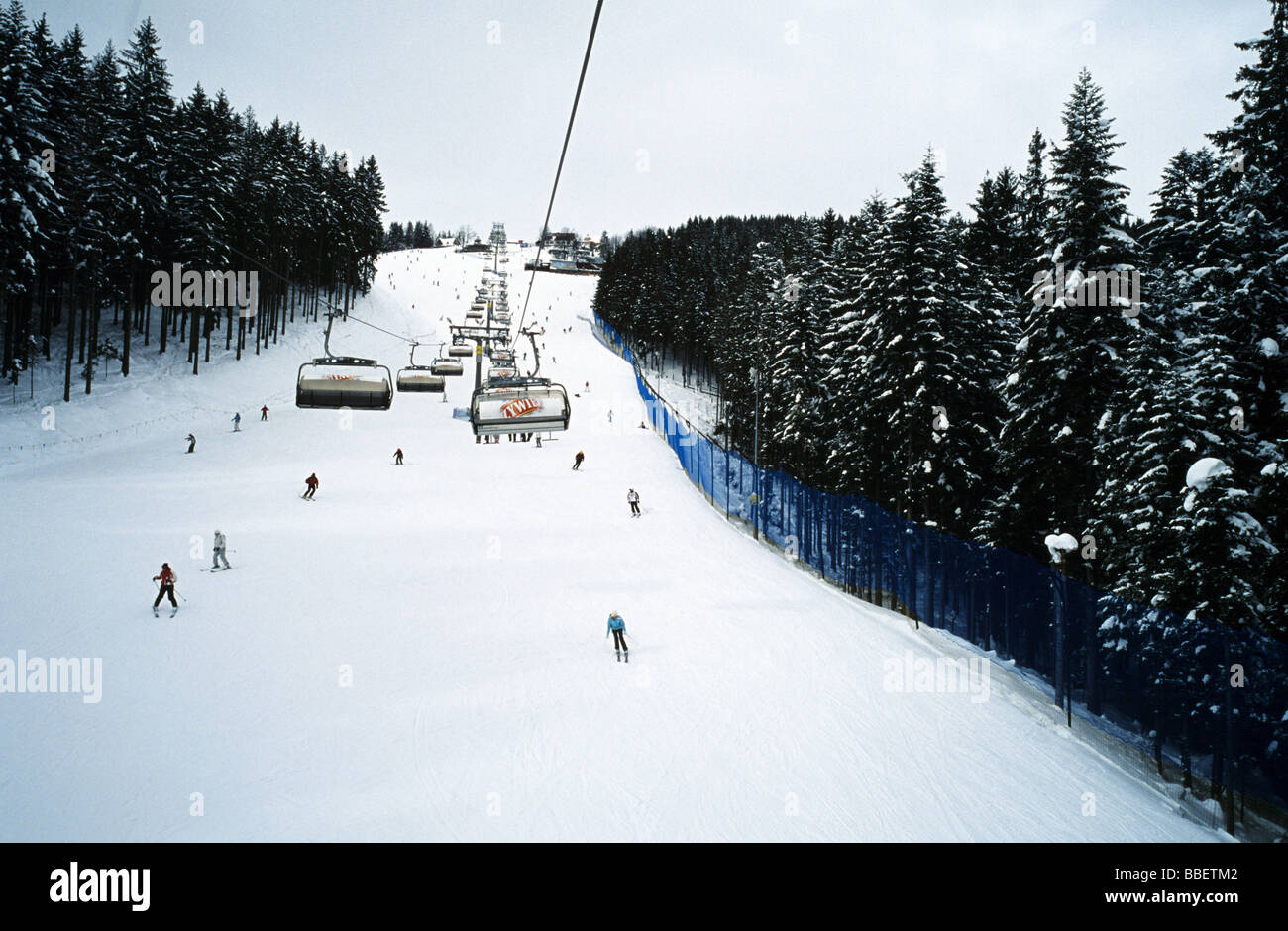 Zakopane Gubalowka Polana Szymoszkowa ski lift skiers Stock Photo