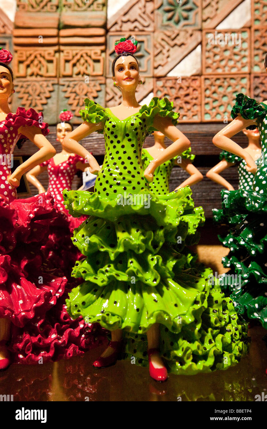 Flamenco Dancers in a Souvenir Shop in Granada Spain Stock Photo