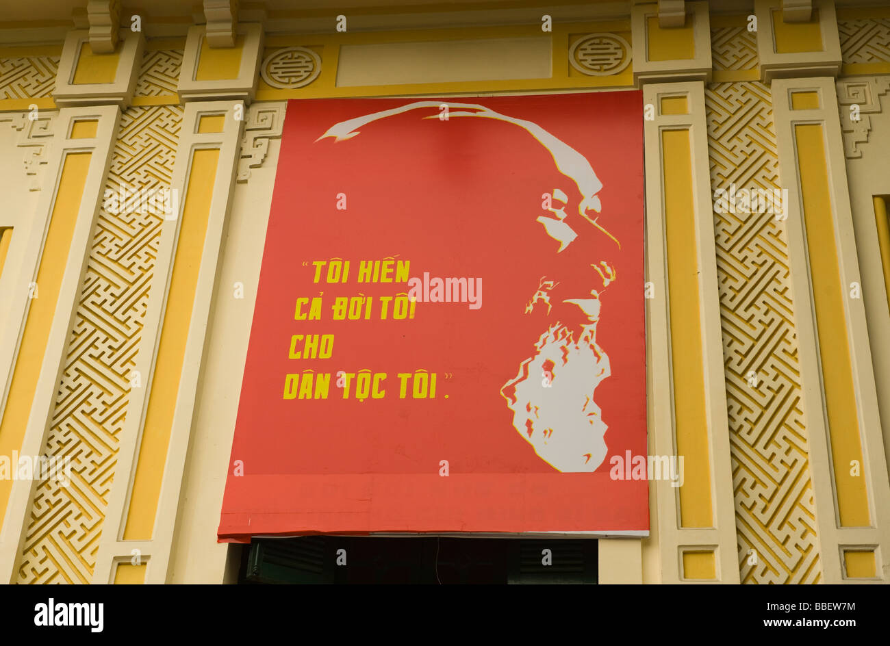 Ho Chi Minh poster at exhibition in Old Quarter, Hanoi, Vietnam Stock ...