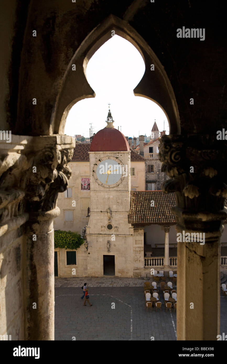 View to Town Clock Tower in Square John Paul II from Cathedral of St ...