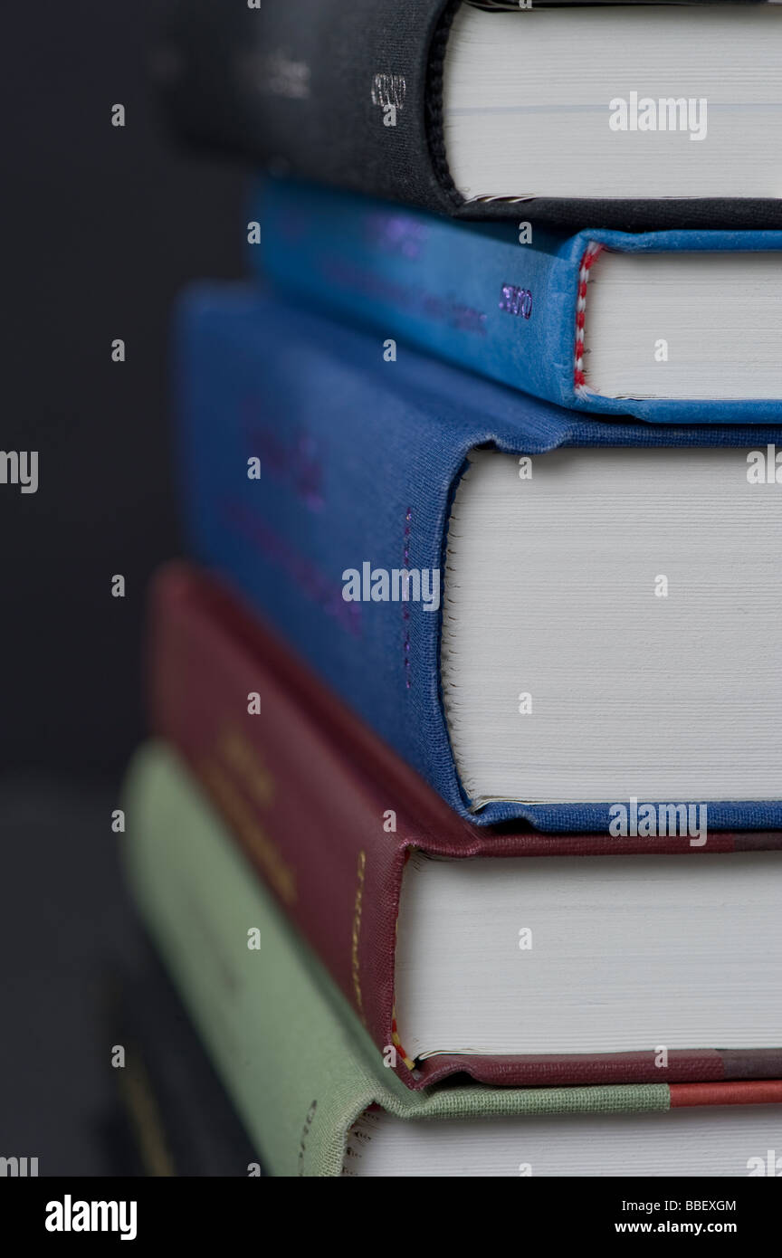 Close up on a stack of books Stock Photo - Alamy