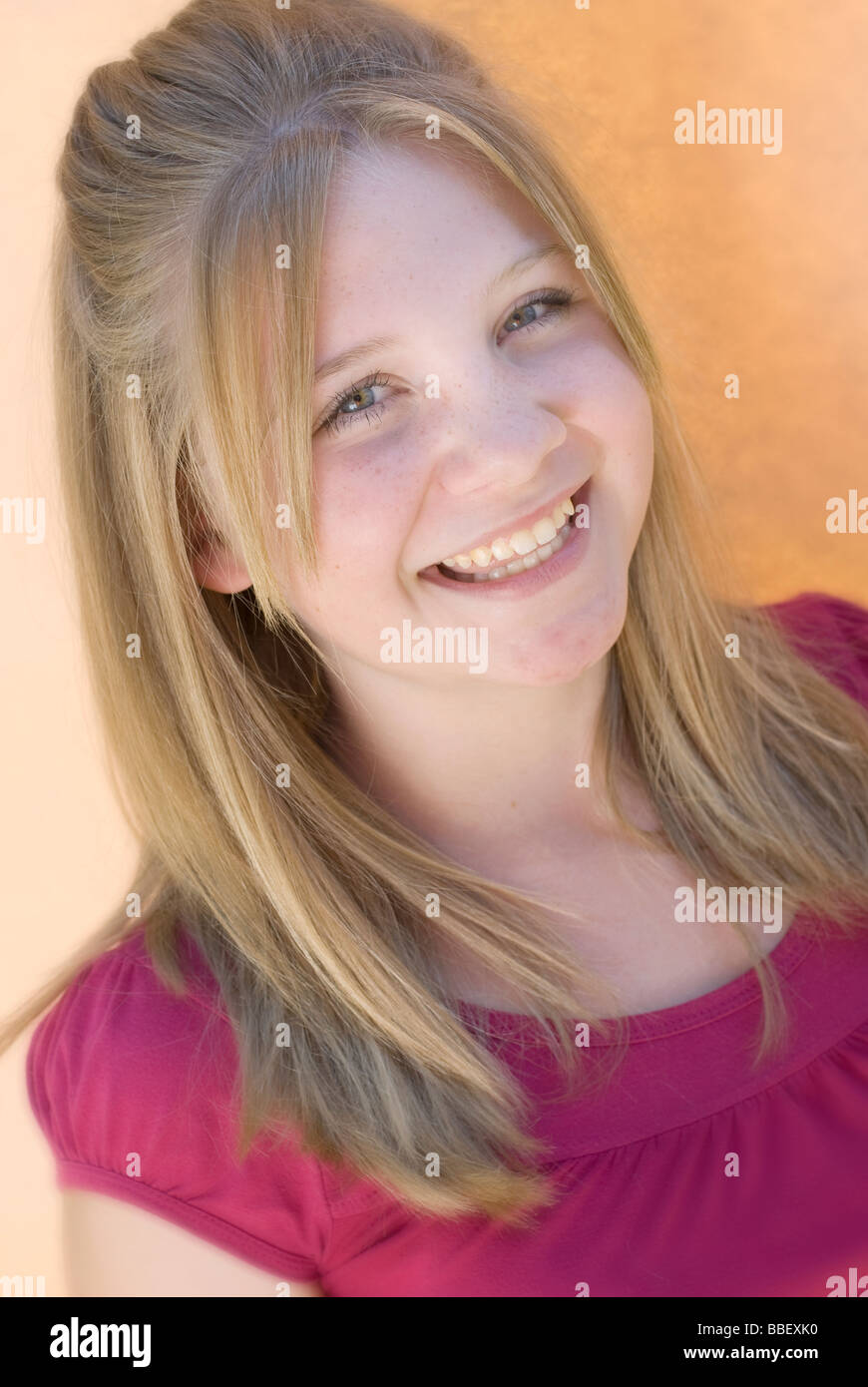Girl blonde 12 years blue eyes hi-res stock photography and images - Alamy