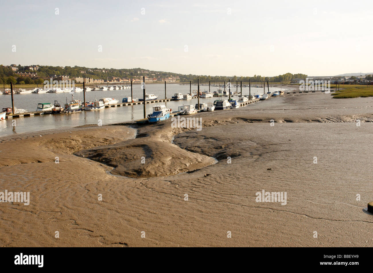 A view across the river Medway in Rochester Stock Photo