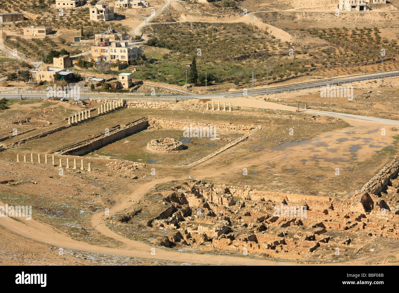 Judea Herodion built by Herod the Great in the Judean desert the lower city located to the north west of the fortress Stock Photo