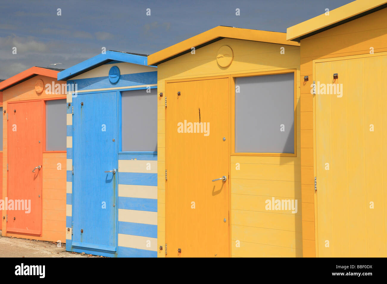 Beach Huts in Seaford East Sussex UK Stock Photo