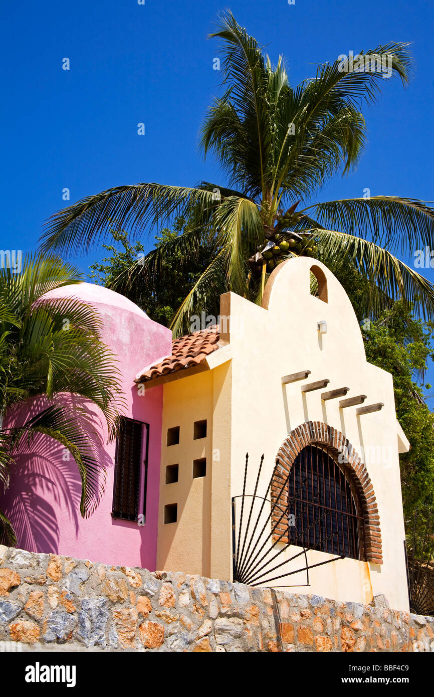 Bahias de Huatulco, Oaxaca State, Mexico; Exterior of Santa Cruz Chapel Stock Photo