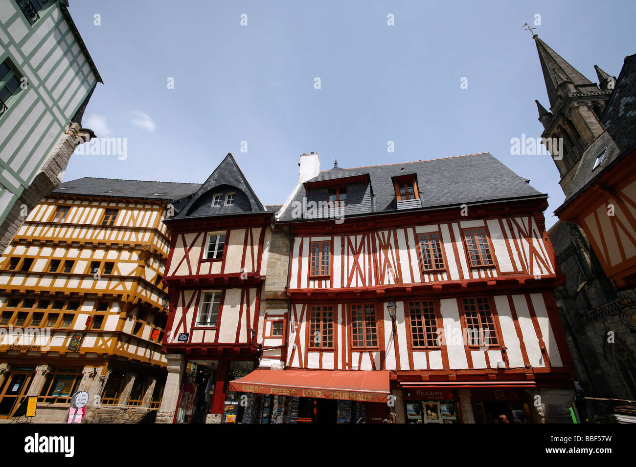 Old city center, medieval architecture, Vannes, France Stock Photo