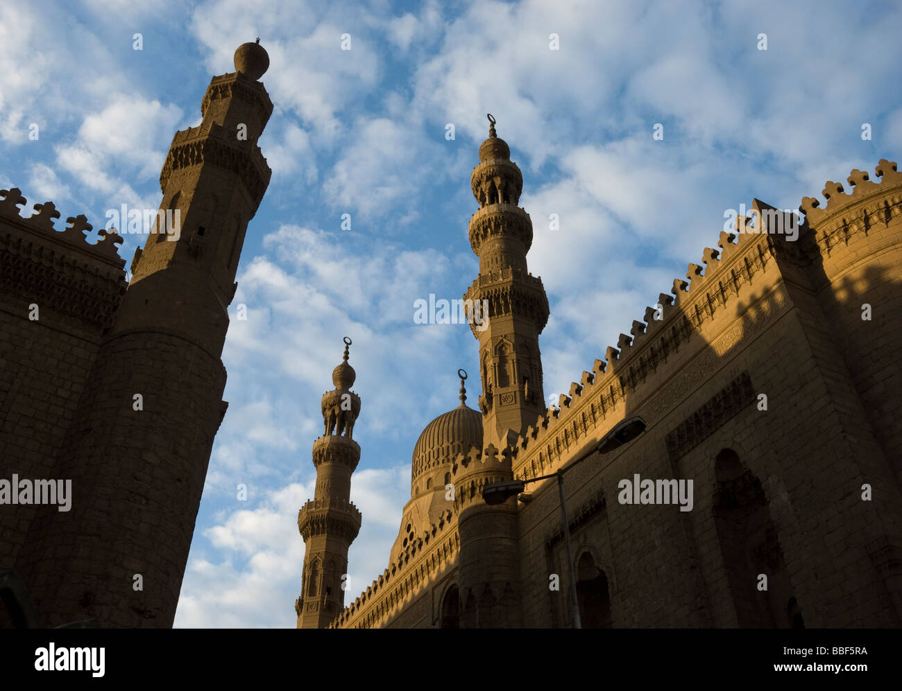 Minarets and domes of Sultan Hassan Mosque and Al Rifai Mosque, Cairo, Egypt Stock Photo