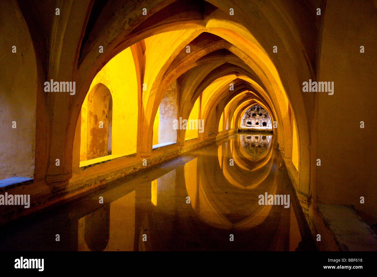 Los Baños de Doña María de Padilla Alcazar of Seville Spain Stock Photo