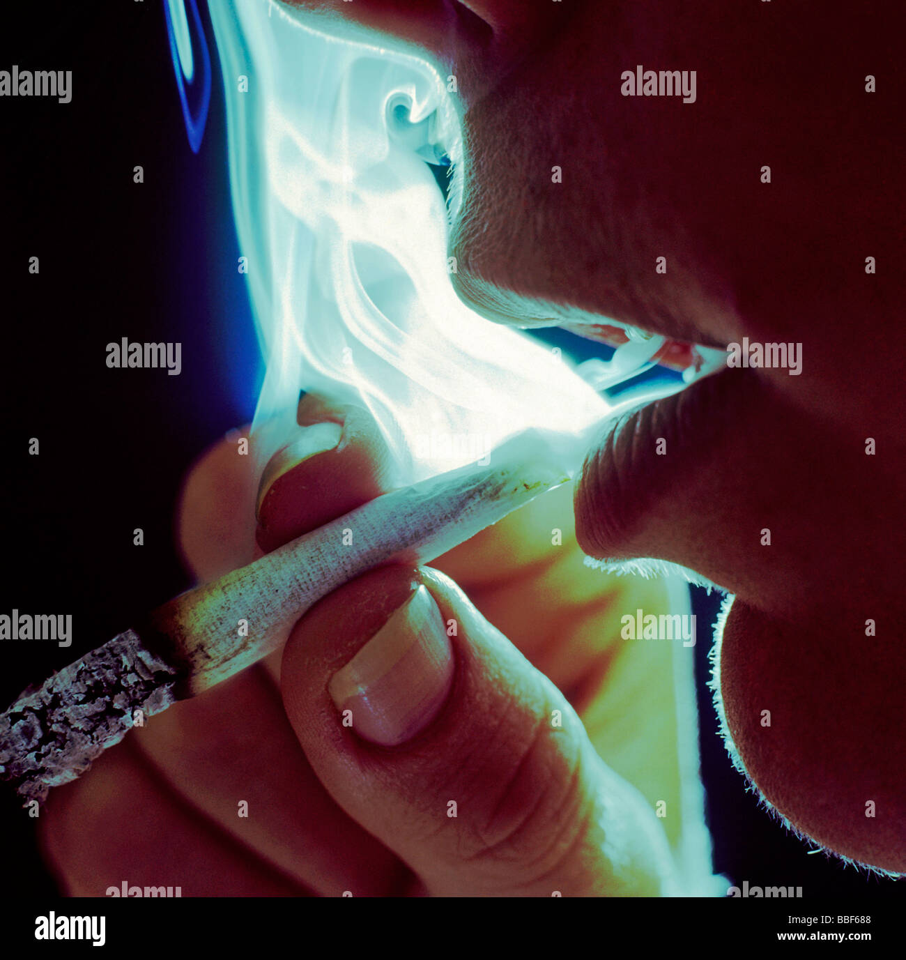 smoking joint Stock Photo
