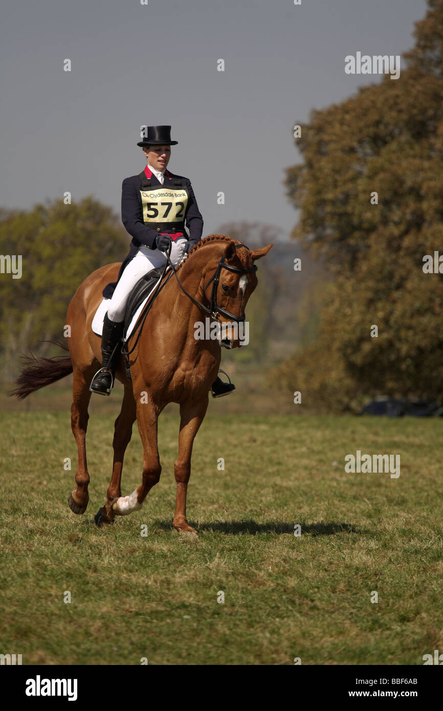 Zara Phillips at Powderham Castle horse eventing competition 2009 day 2 Stock Photo