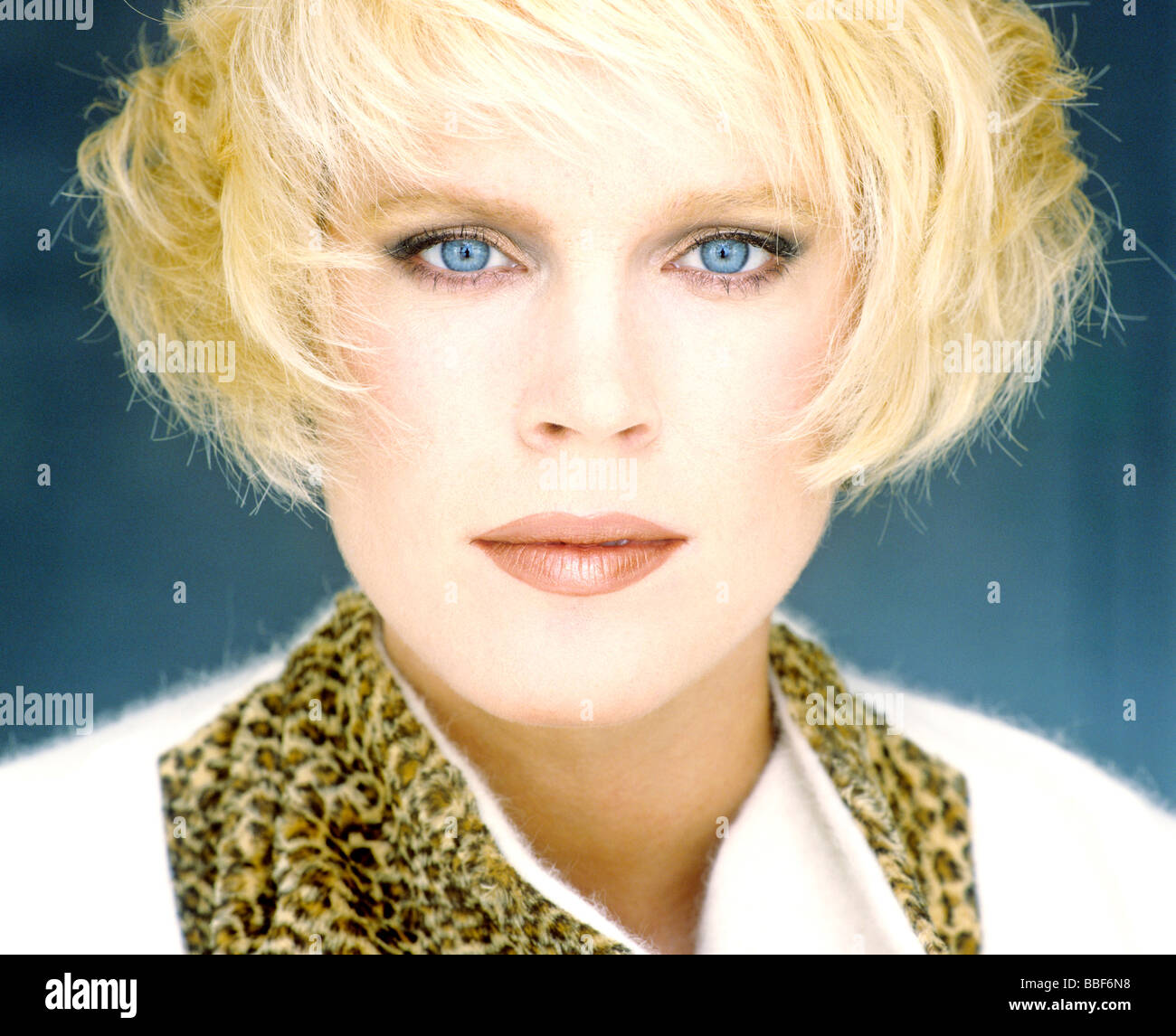 portrait of blondie with blue eyes Stock Photo