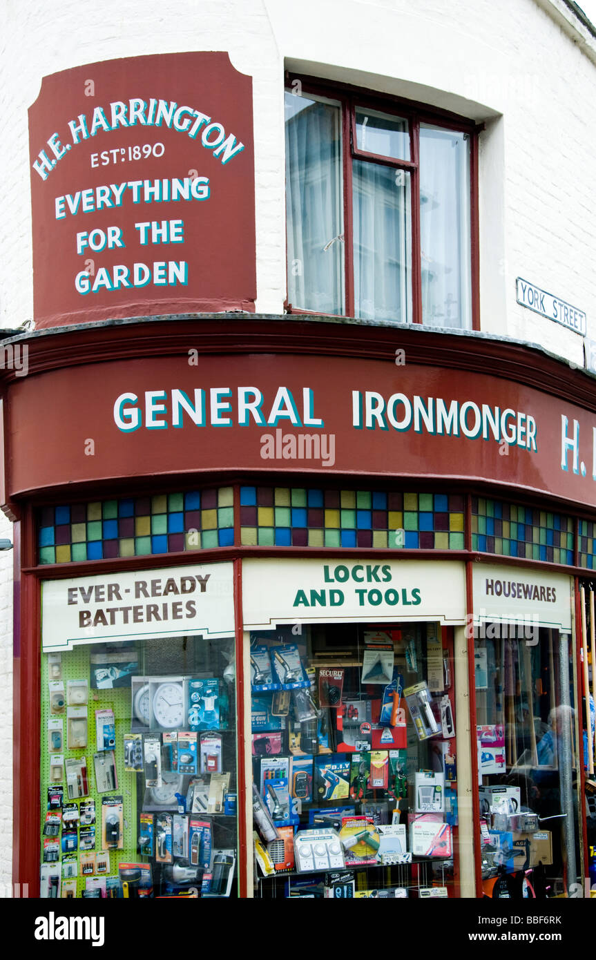 Broadstairs, Kent, England, UK. H E Harrington,  Ironmongers shop in York Street - origin of Two Ronnies 'Four Candles' sketch Stock Photo