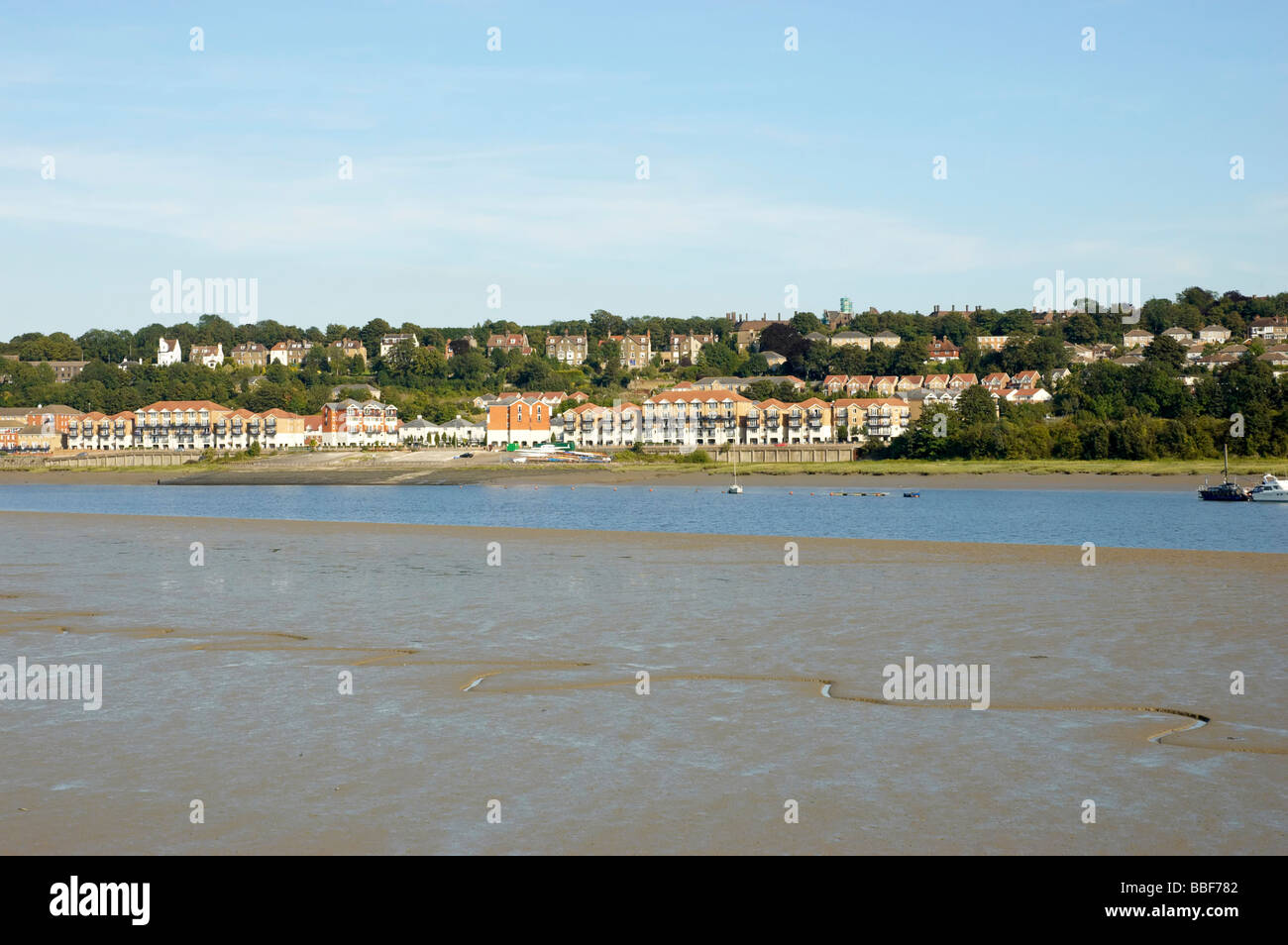 A view of new houses across the river Medway in Kent Stock Photo Alamy