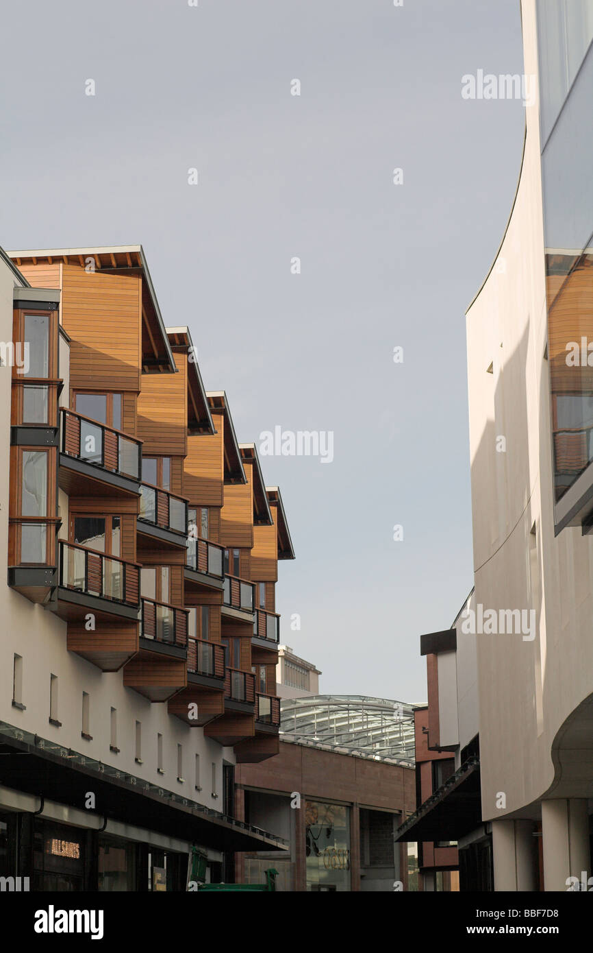 Upper floor apartments above a new shopping development Princesshay