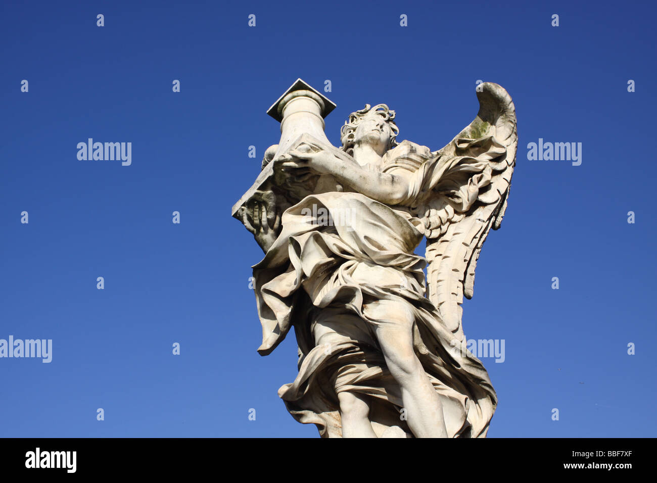 Statue of angel in Ponte Sant Angelo, Rome, Italy. Stock Photo