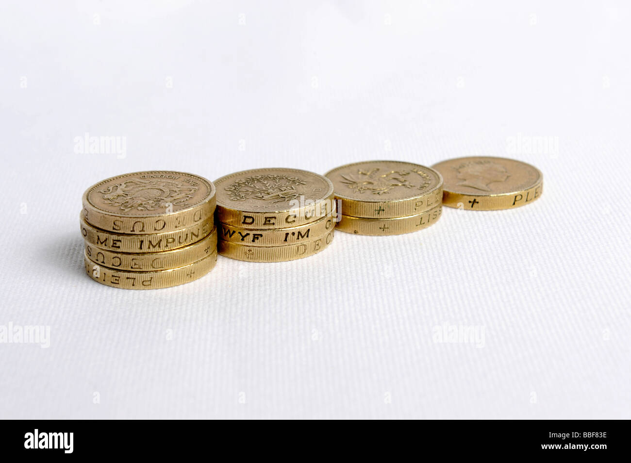 One Pound Coins Stock Photo