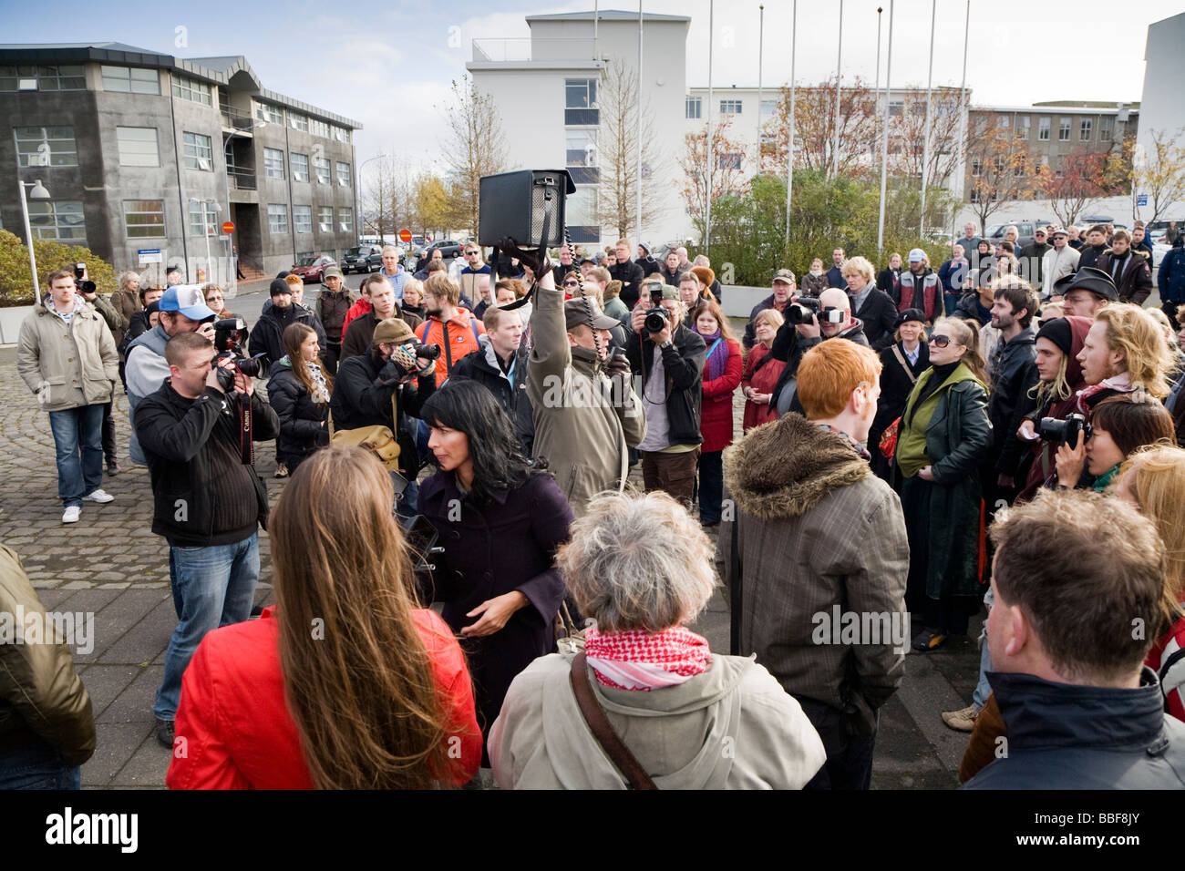 Iceland Reykjavík October 10. Iceland financial crisis. Around 300