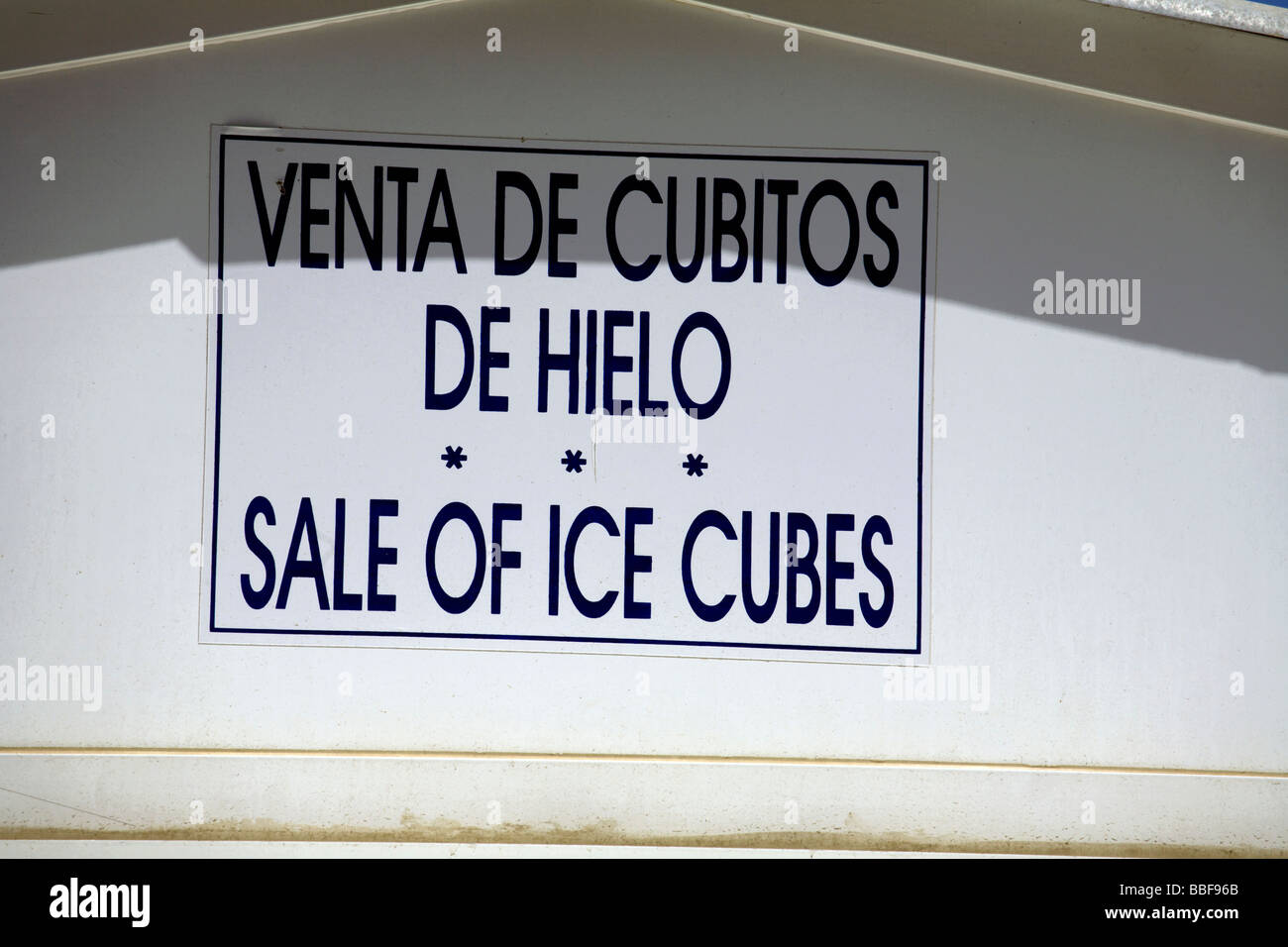 Bilingual sign, sign in two languages, English and Spanish, Fuengirola