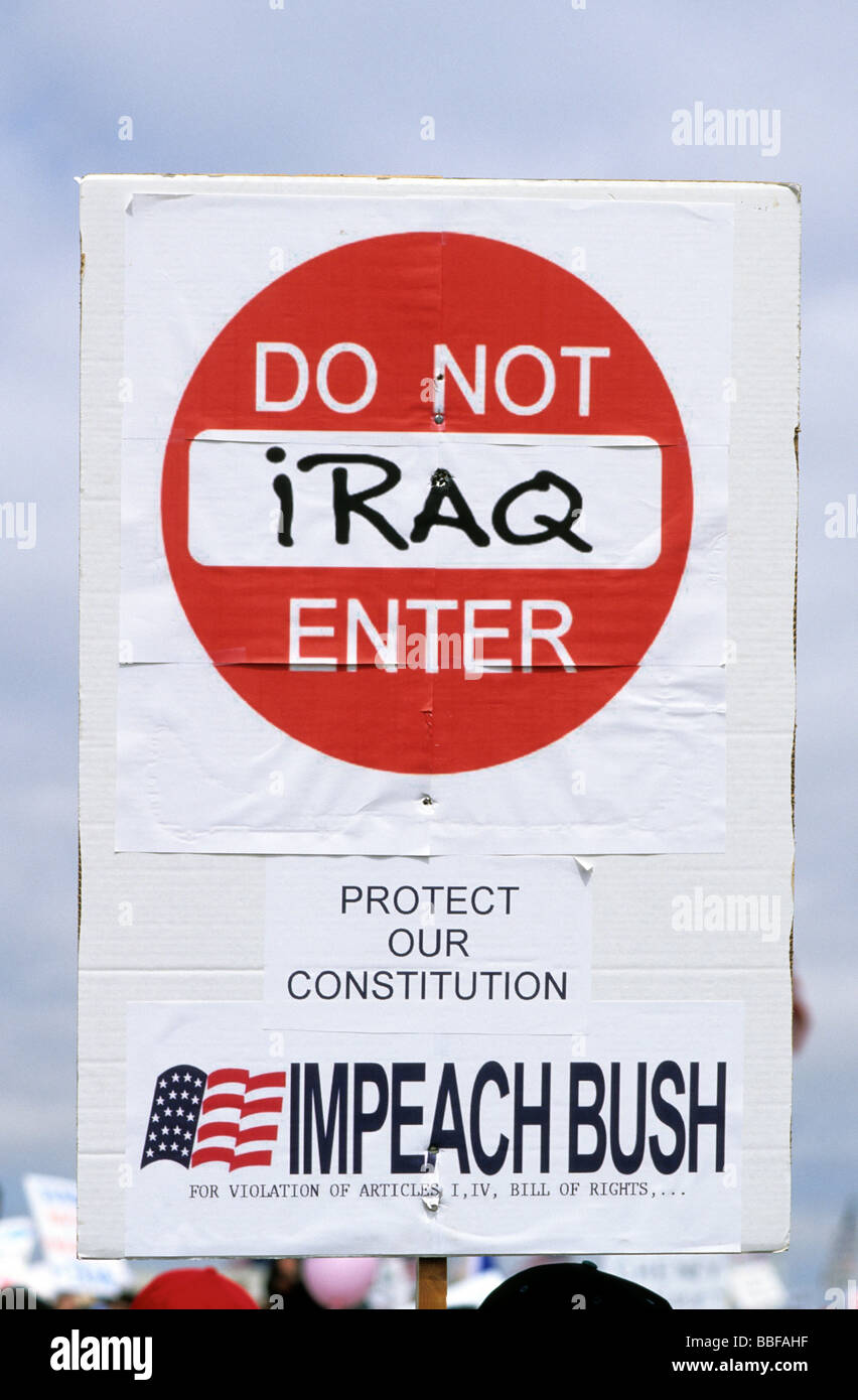 Anti Iraq war protest - Washington DC, USA Stock Photo