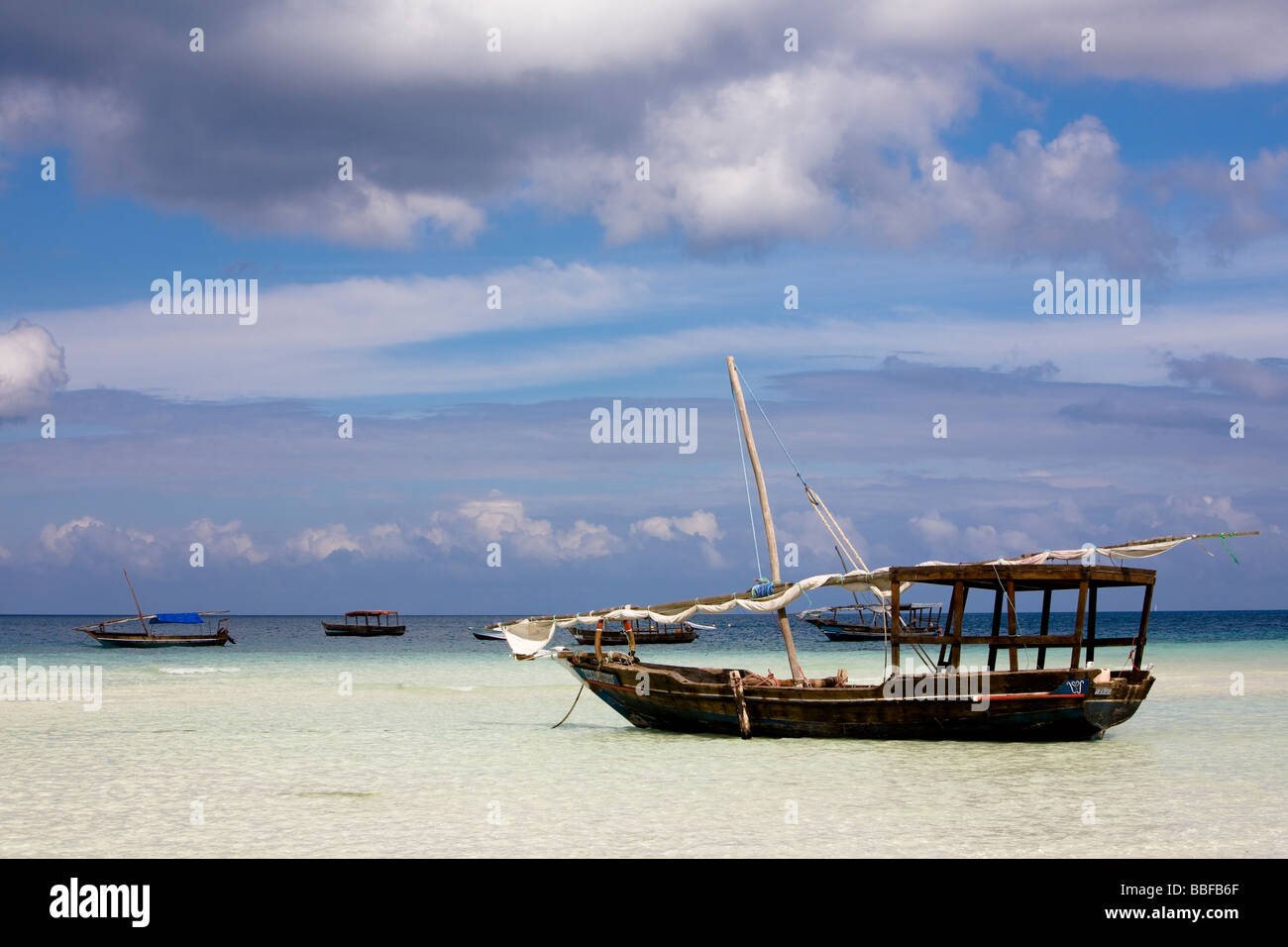 Beach scene from Zanzibar Stock Photo