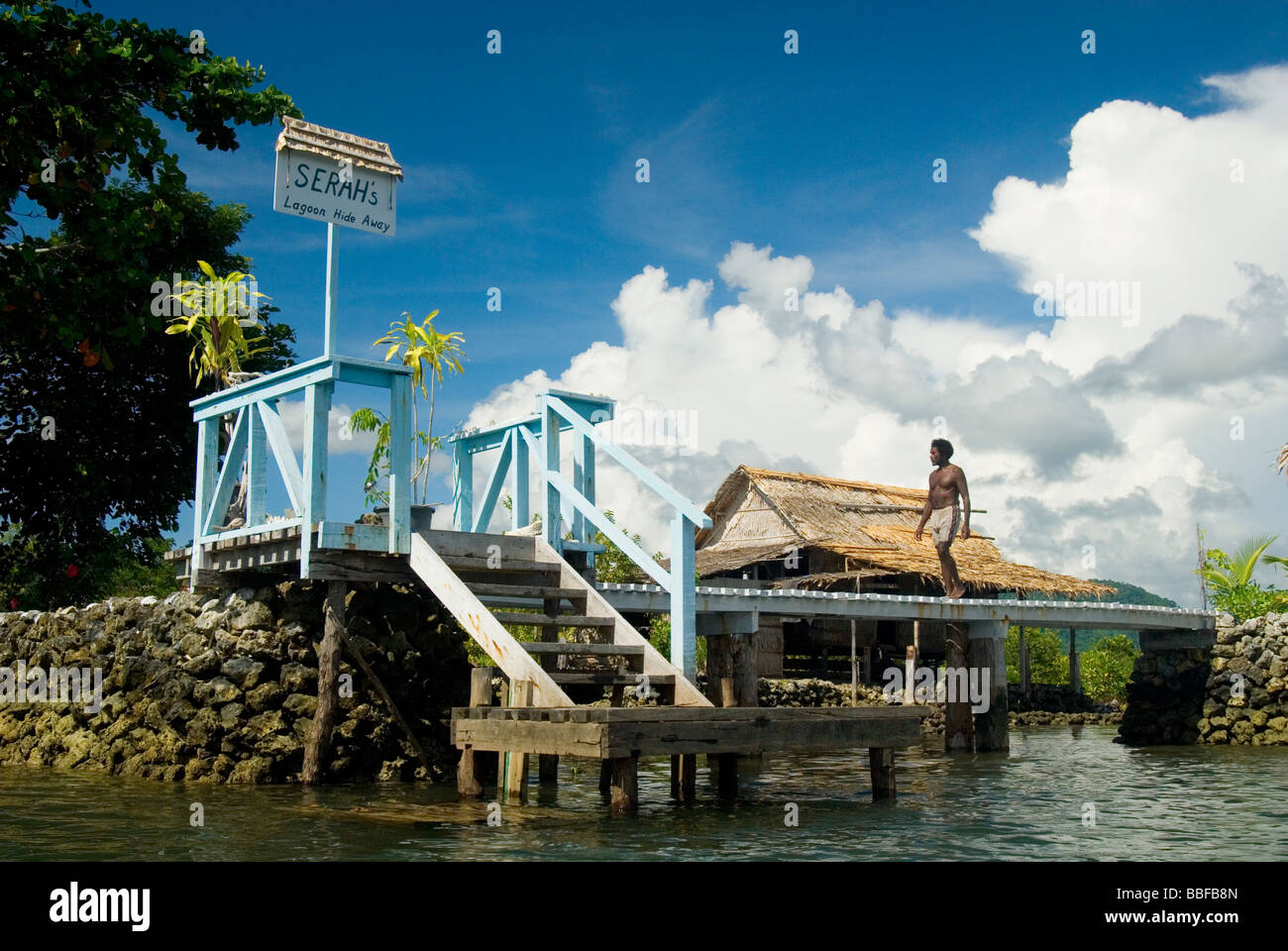 Serahs Lagoon Hideaway , Langalanga Lagoon , Malaita , Solomon Islands Stock Photo