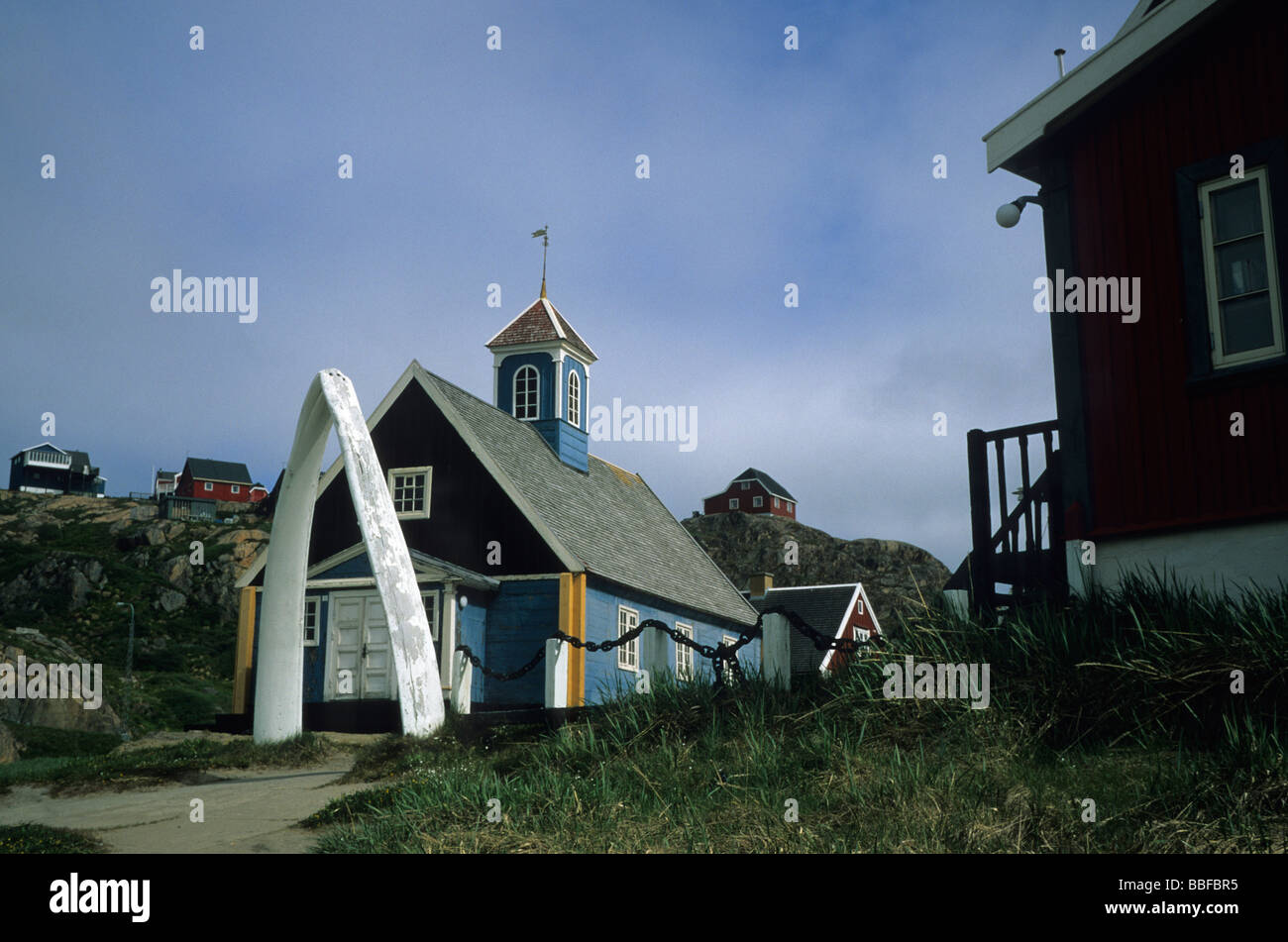 Church and Museum in Sisimiut (Holsteinborg), West Greenland Stock Photo