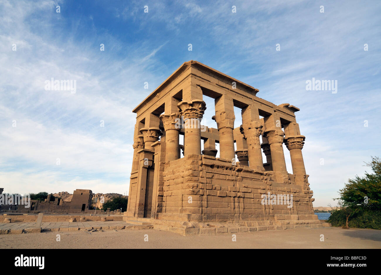 Trajan s Kiosk Hypaethral Temple at Temple of Isis on Philae Island Lake Nasser near Aswan Egypt Stock Photo