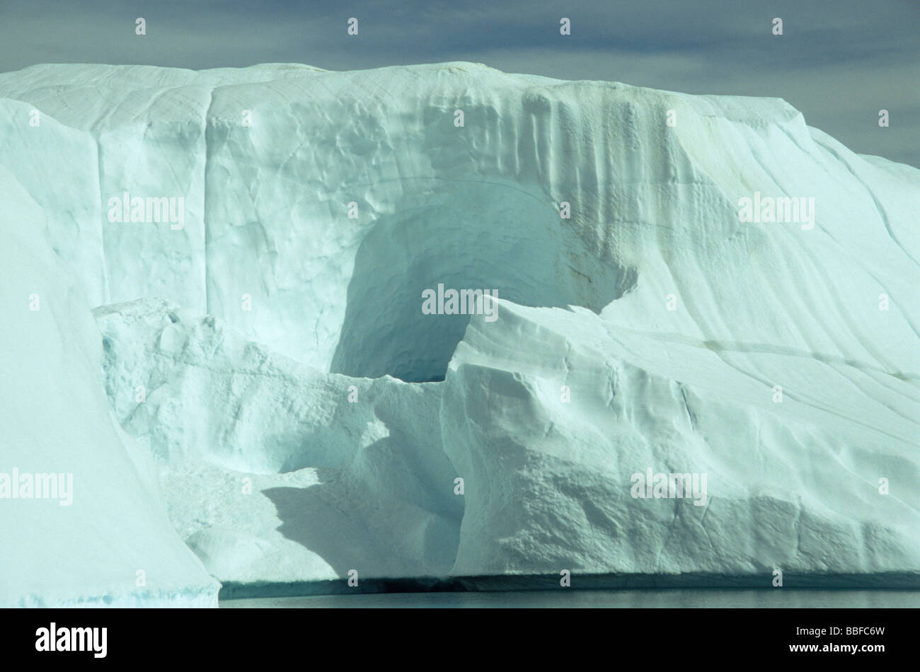 Iceberg in the Icefjord near Ilulissat (Jakobshavn), Disko Bay, west Greenland Stock Photo