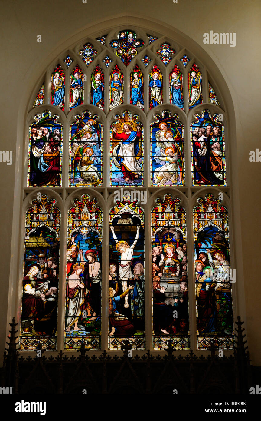 Stained Glass Window at St Marys Church, Saffron Walden, Essex England