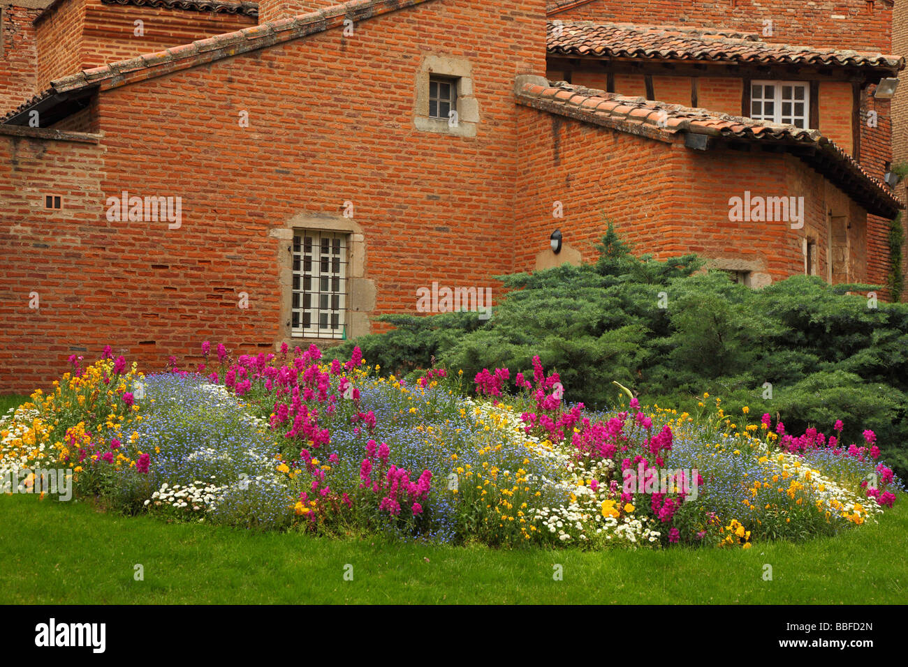 Flowerbed Albi Tarn Languedoc-Roussillon France Stock Photo