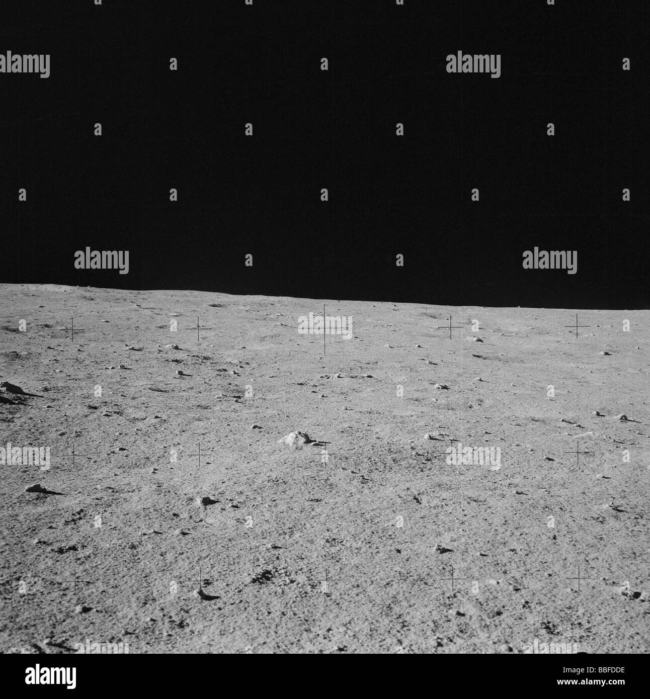Moon surface photographed by NASA Apollo 14 crew Stock Photo