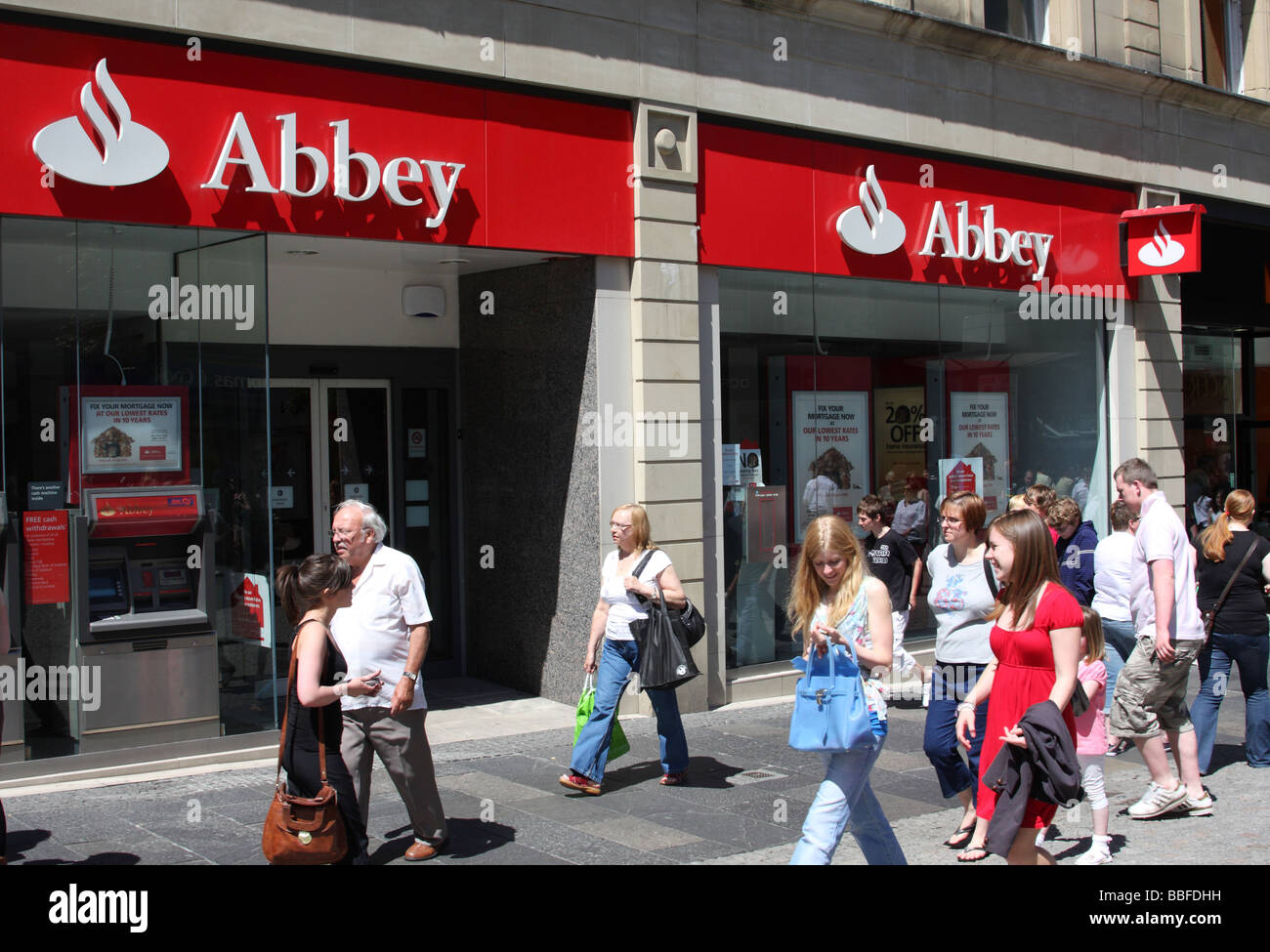 Abbey Bank in a U.K. city. Stock Photo