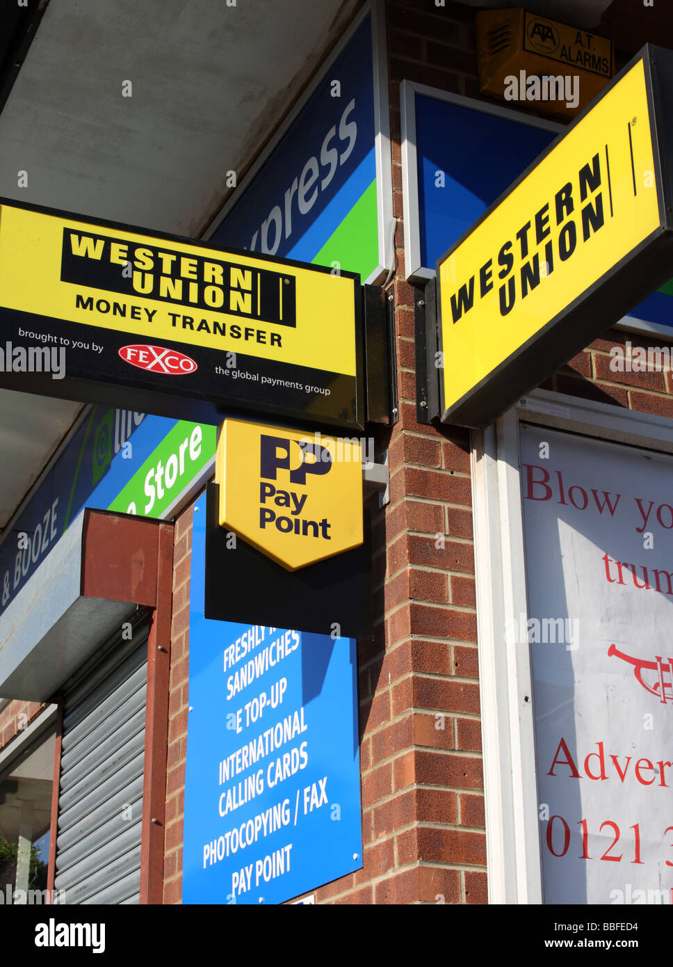 Western Union Money Transfer Point in a U.K. city Stock Photo - Alamy