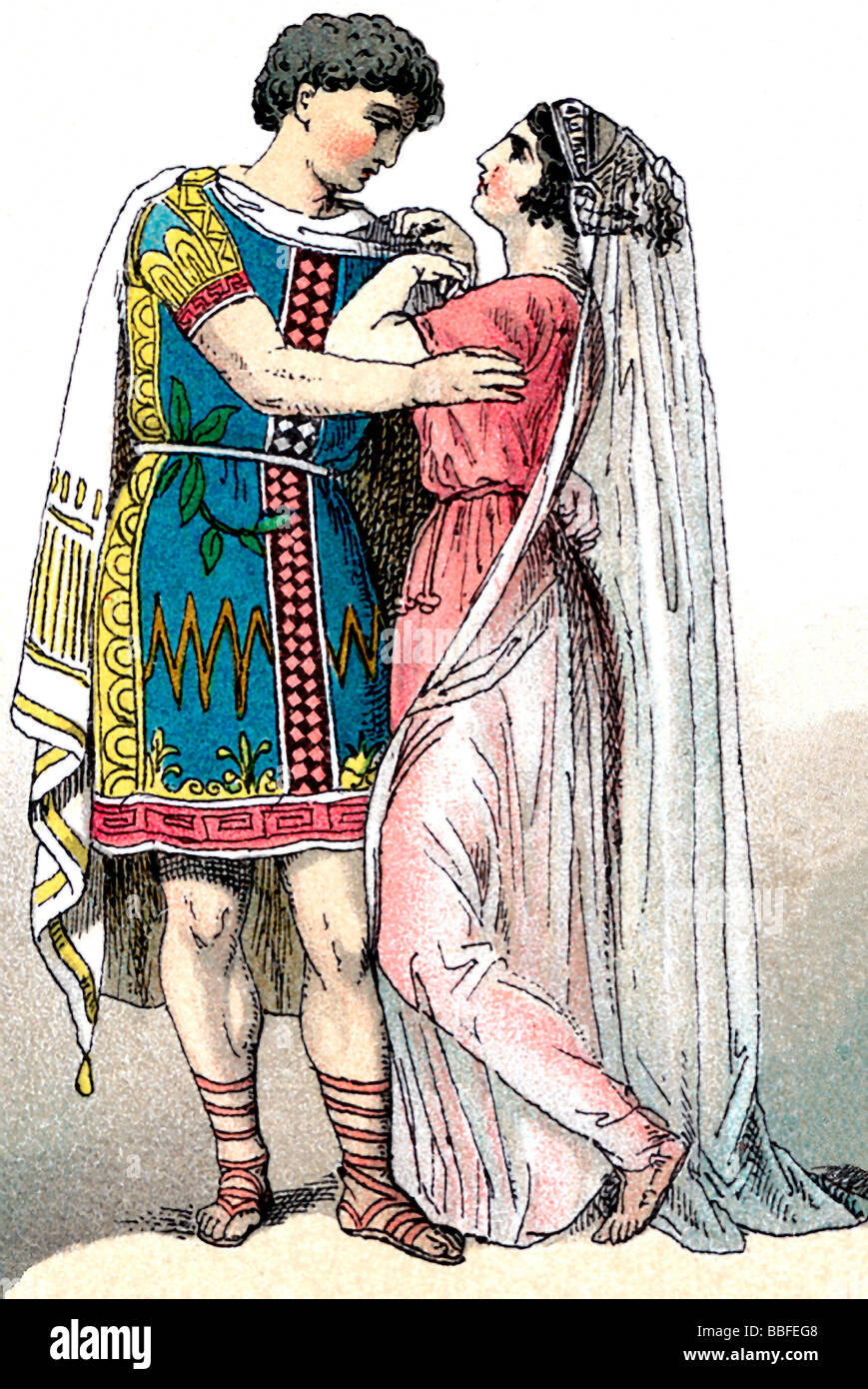 Ancient Greek Bridal Couple Stock Photo Alamy
