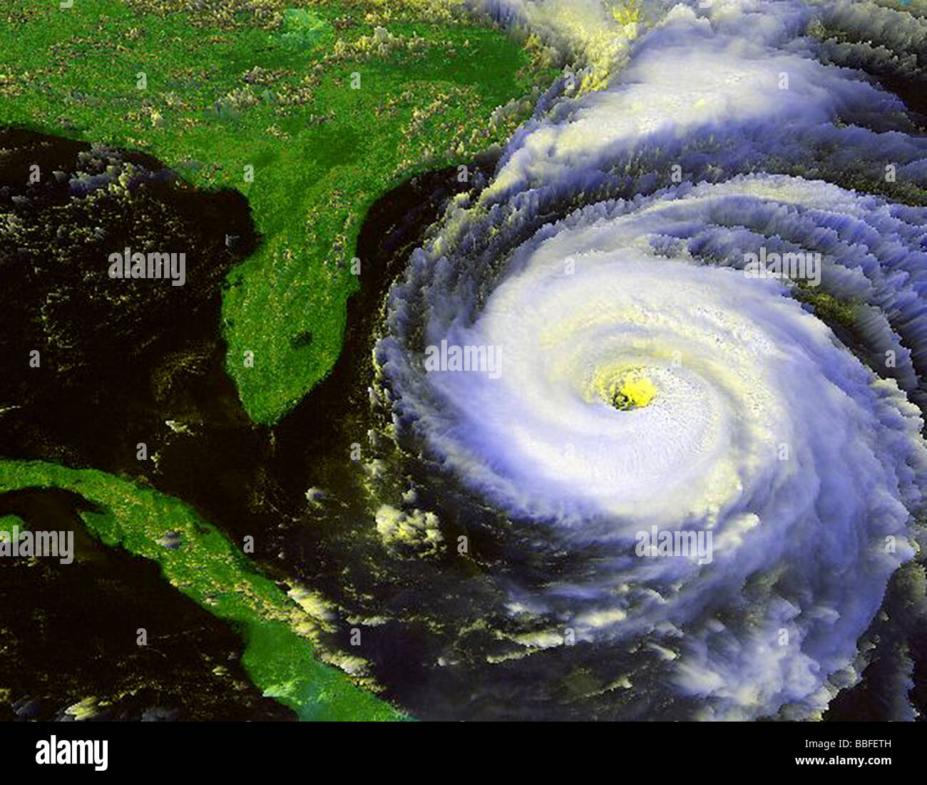 satellite view Hurricane Fran near Florida 1996 Stock Photo