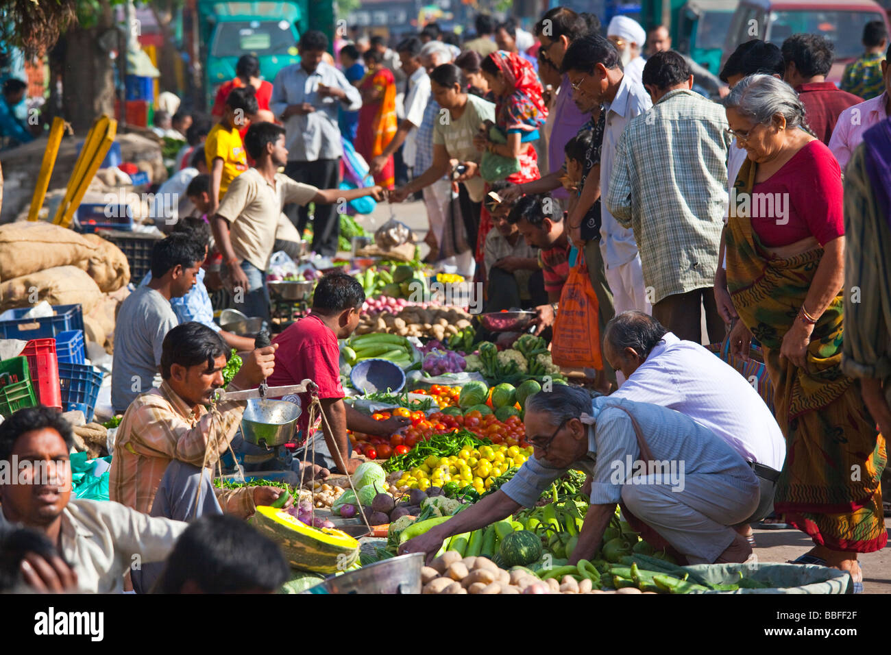 Fresh Vegetable Market in Old Delhi India Stock Photo Alamy