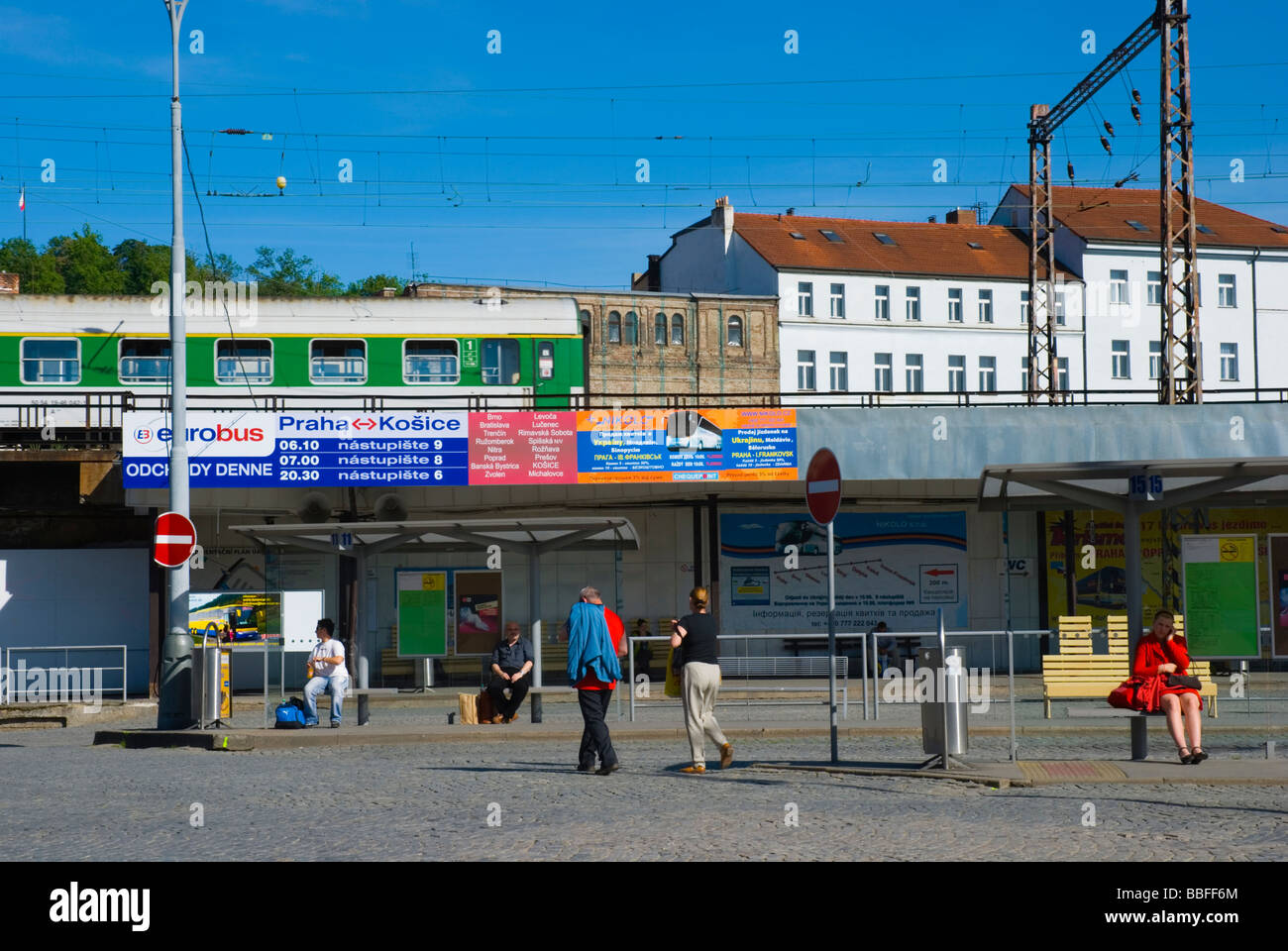 Autobusove nadrazi the long distance bus station in Florenc in Prague Czech Republic Europe Stock Photo