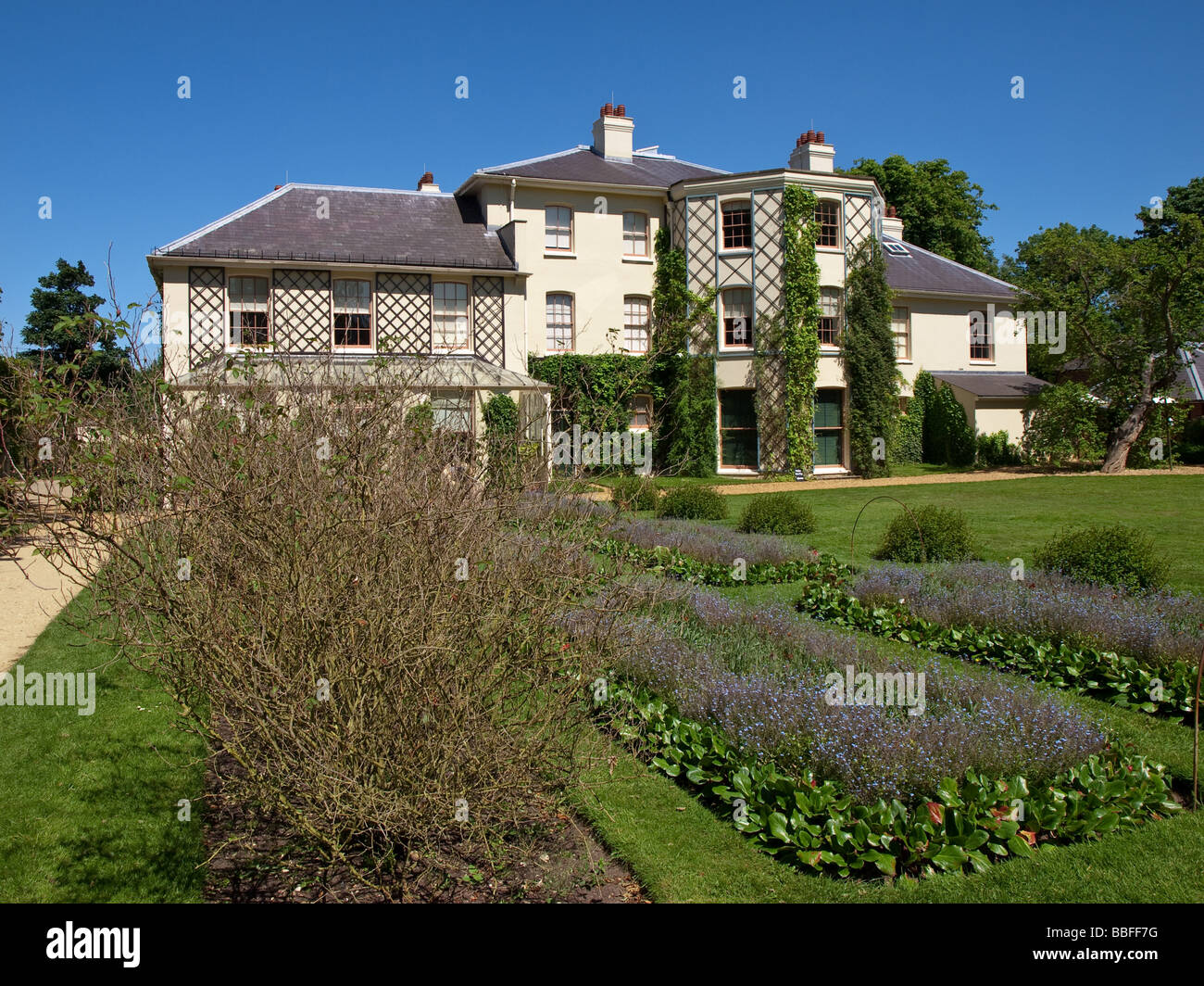 Down House and garden. Home of the naturalist Charles Darwin while working on his theory of evolution by natural selection (On the Origin of Species). Stock Photo