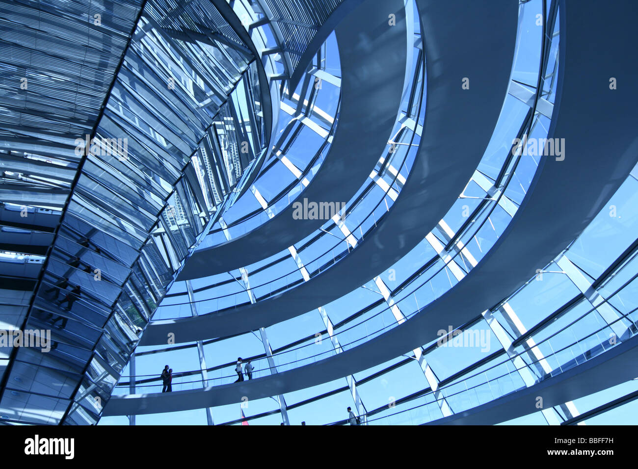 Modern dome of Reichstag in Berlin. Reichstag is Germany's parliament building Stock Photo
