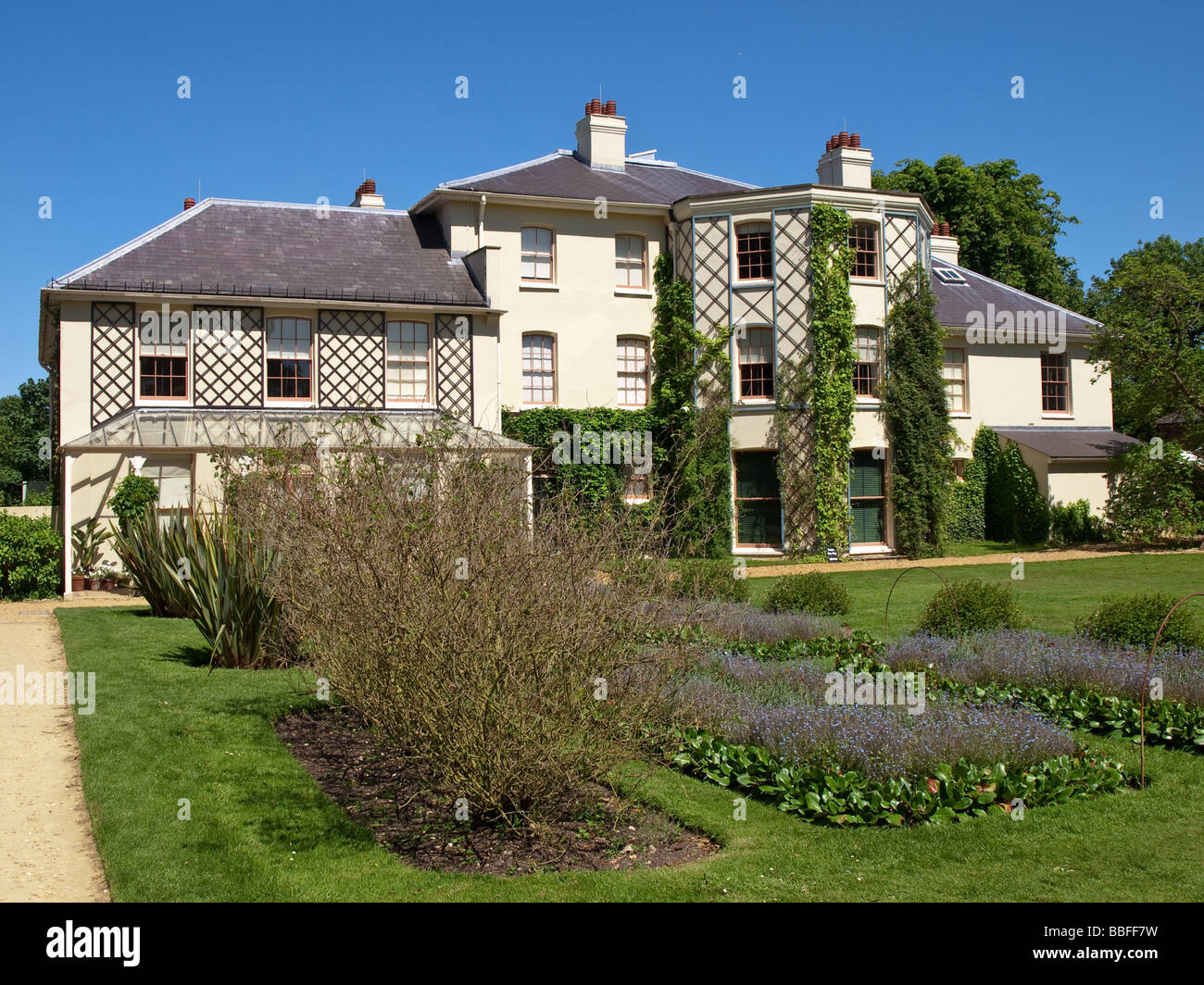 Down House and garden. Home of the naturalist Charles Darwin while working on his theory of evolution by natural selection (On the Origin of Species). Stock Photo