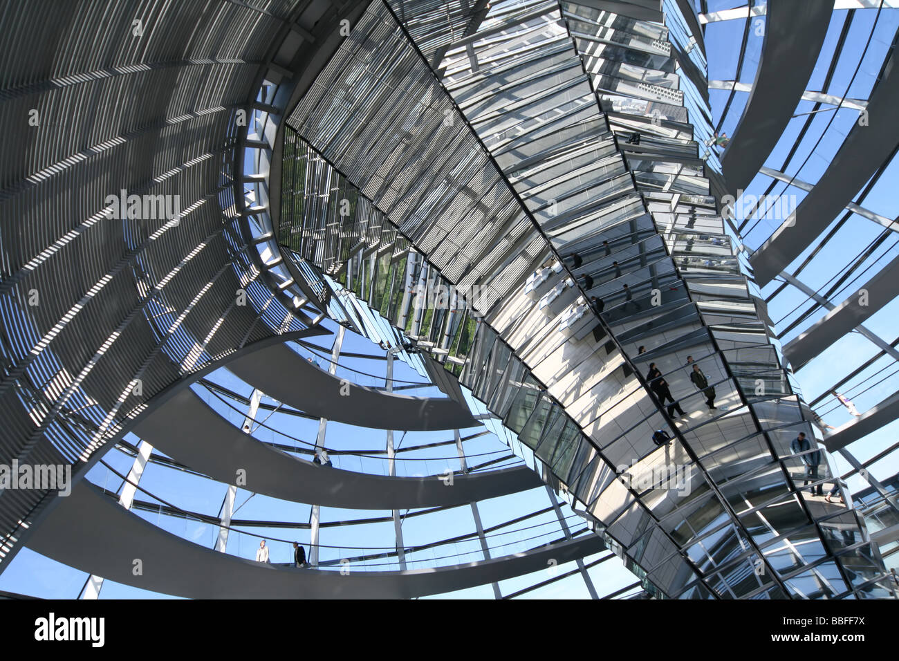 Modern dome of Reichstag in Berlin. Reichstag is Germany's parliament building Stock Photo