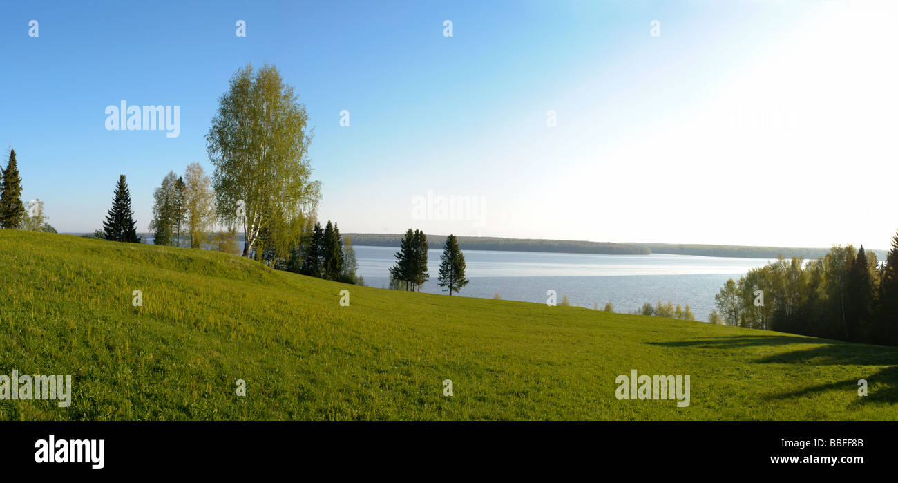 Wisconsin Rivers Early Spring Tranquil scene river farm hi-res stock photography and images - Alamy