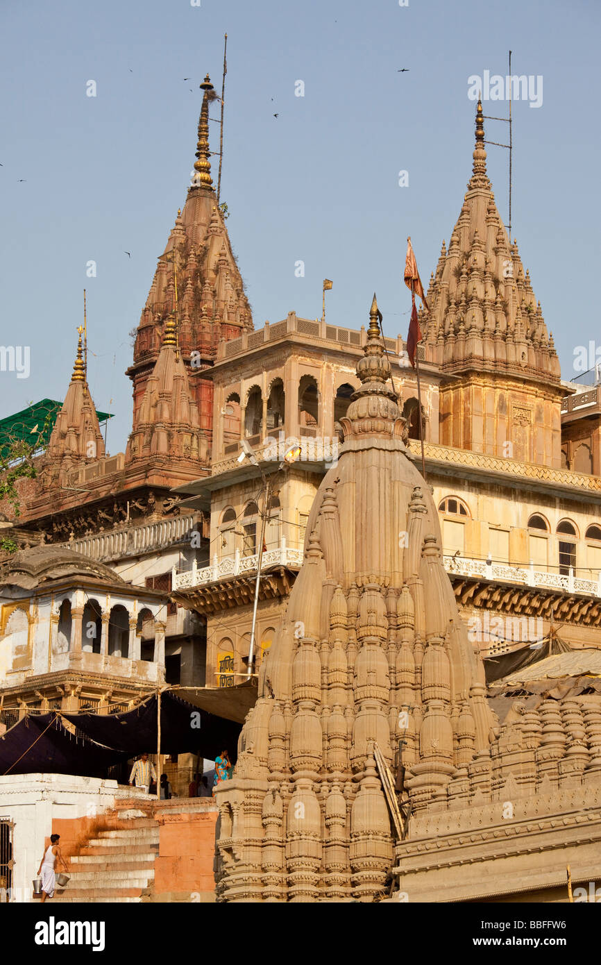 Hindu Temples in Varanasi India Stock Photo