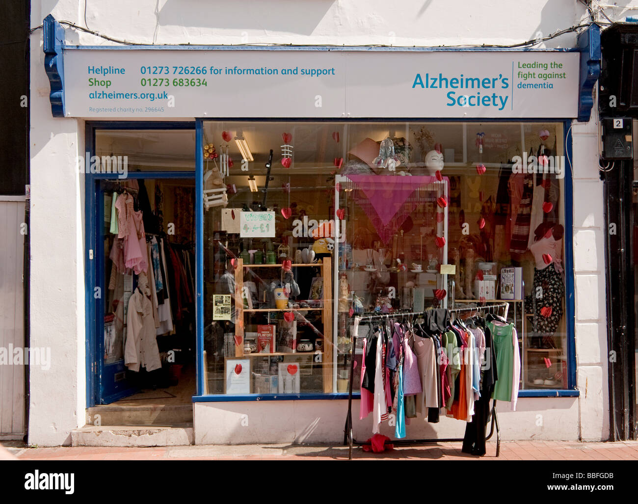 Shop front of a charity shop in Brighton Stock Photo