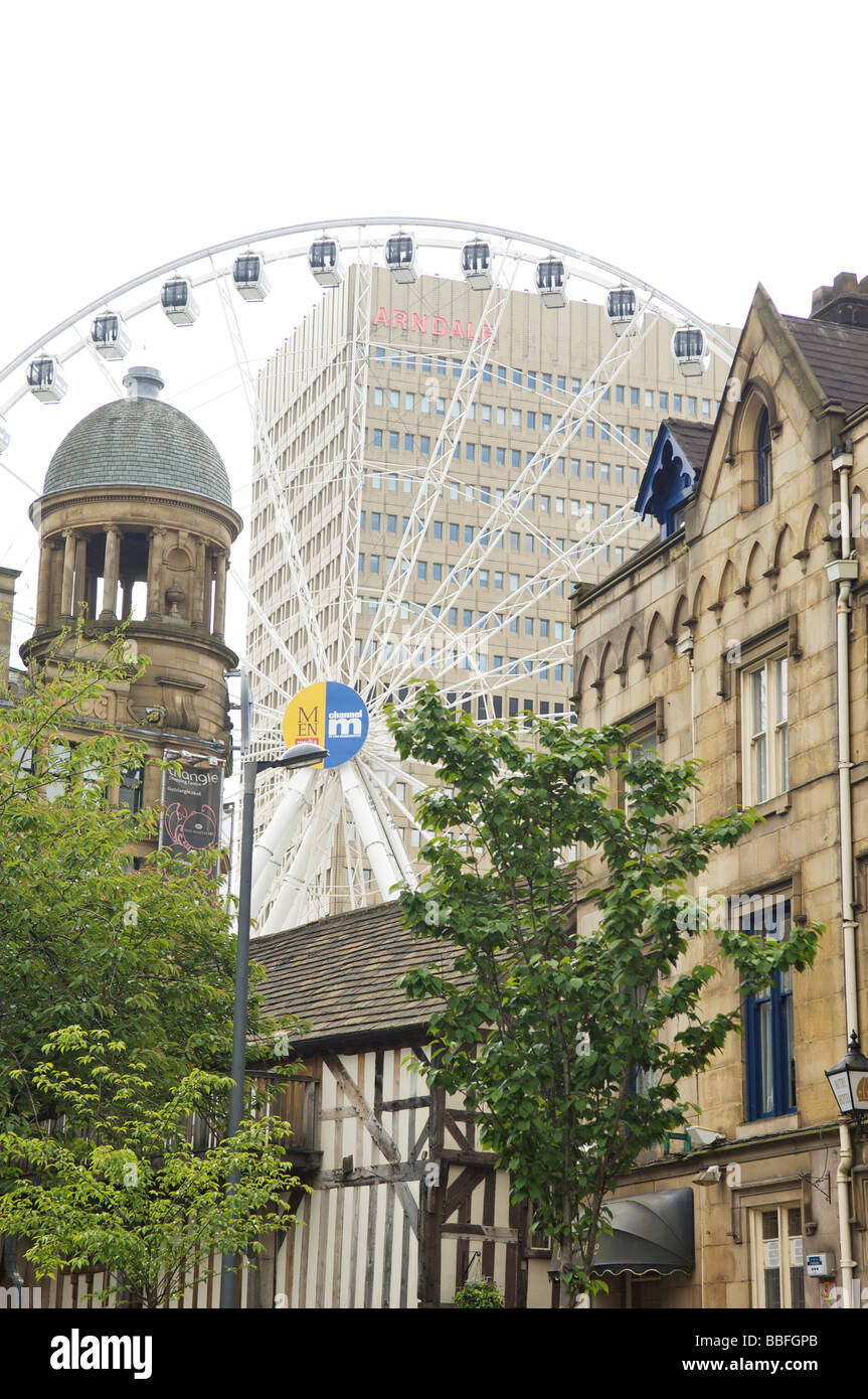 Ferris wheel and Arndale centre Manchester Stock Photo