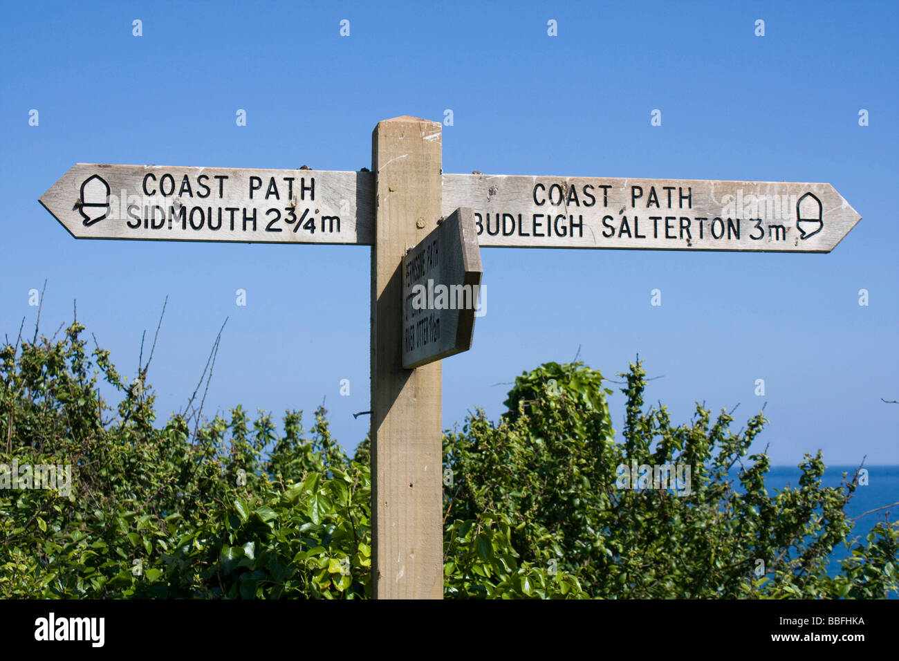 budleigh salterton signpost directions south devon england uk gb Stock ...