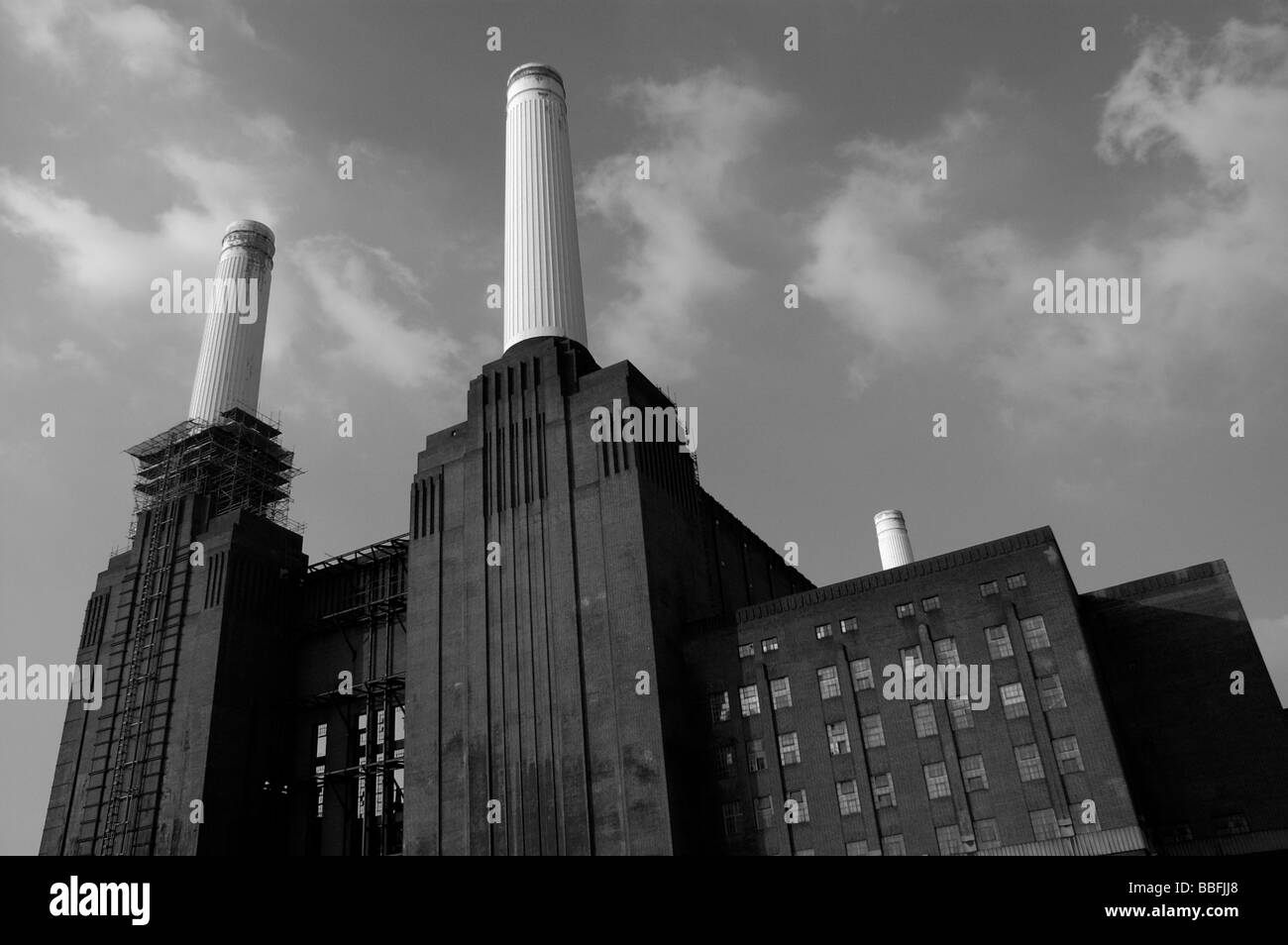 Looking up at Battersea powerstation, London. Stock Photo